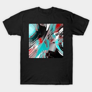 A blue and red abstract T-Shirt